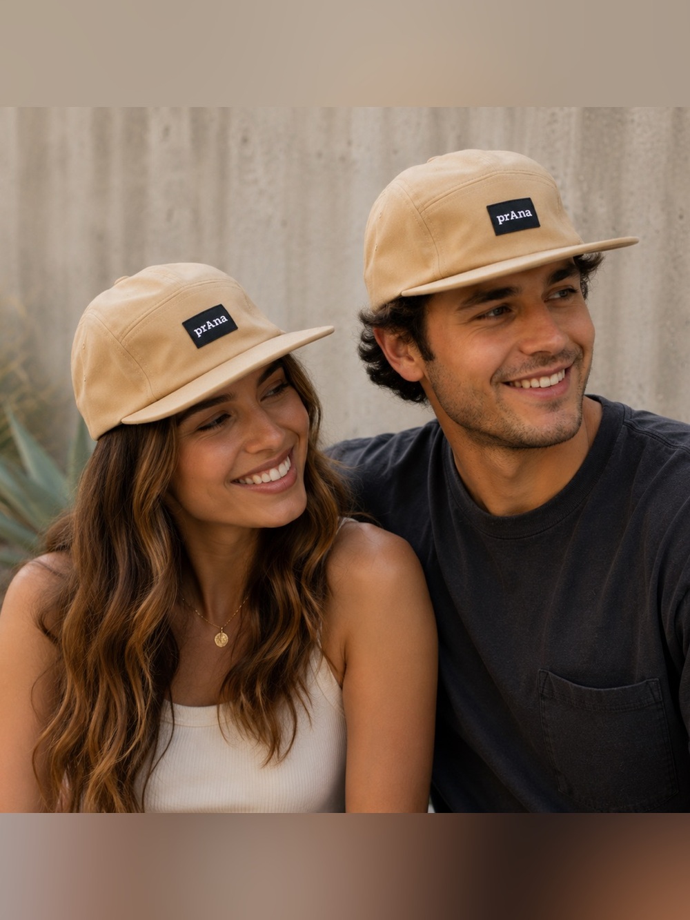 PrAna Tan 5-Panel Minimalist Design Foothills Flat Brim Hat